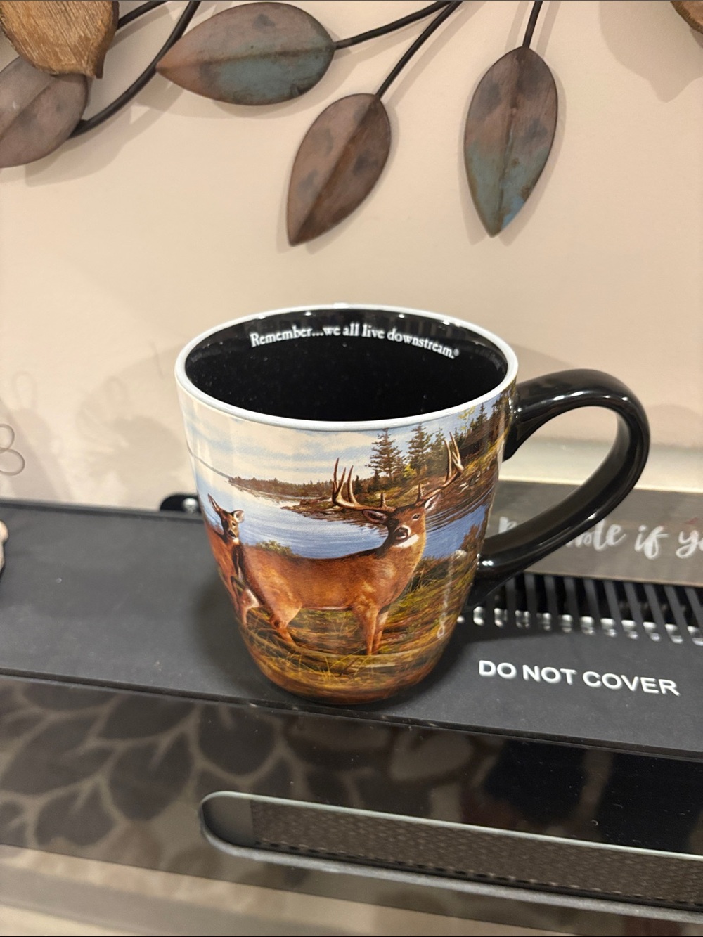 Bass Pro Shops Deer Scene Coffee Mug - Black Interior & Handle